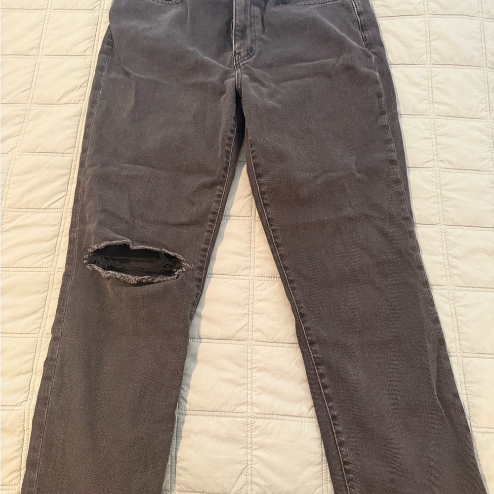 Madewell Distressed “GIRLJEAN” Gray Jeans